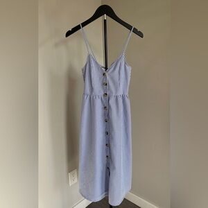H&M Blue and White Striped Button-Front Midi Dress size 0